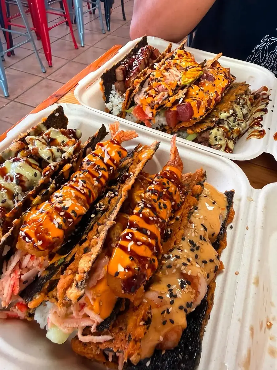 Loaded Muerto De Hambre sushi tacos